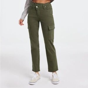 Good American Good Army High Rise Straight Leg Cuffed Jean